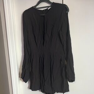 Lush Black Long Sleeve Romper